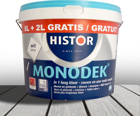 maag Op risico hun Histor-Muurverf-Monodek-Ral 9010-10 liter | bol.com