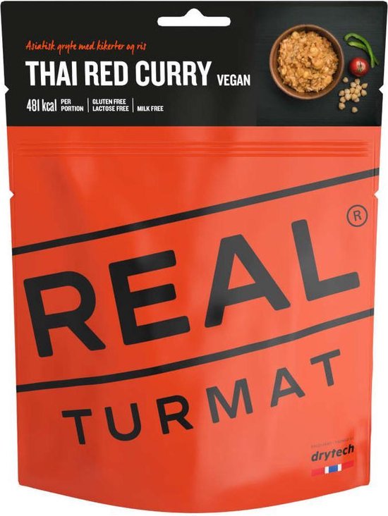 Thaise Rode Curry - vegan -outdoor maaltijd - 481 kcal | vriesdroogmaaltijd - survival food - buitensportvoeding - prepper - trekkingfood
