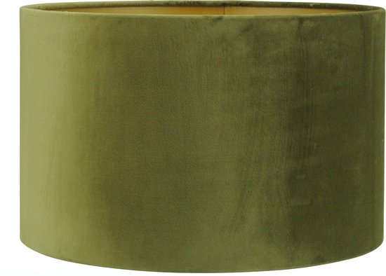 Lampenkap San Remo velours olijfgroen op goud - 35x35x22cm