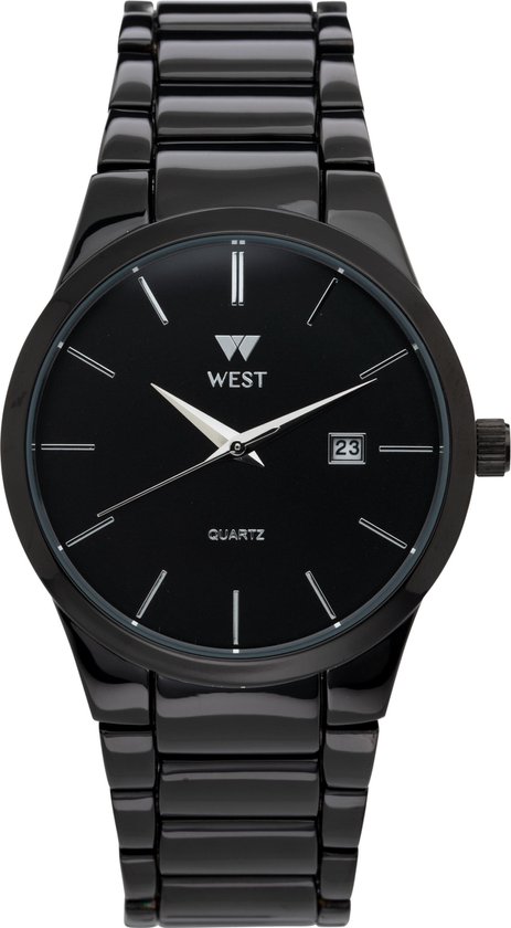 Outlook Manieren kennisgeving West Watch basic heren horloge staal met datum - Model Milan - analoog - Ø  40 mm - Zwart | bol.com