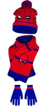 Spiderman winter set muts+sjaal+handschoenen 3-delig 3-7 jaar