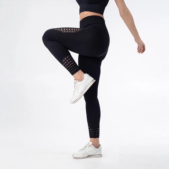 Fitness/Yoga legging - Highwaist - Fitness legging - sport legging Stretch - squat proof - Zwart - Large van Merkloos — afbeelding 3