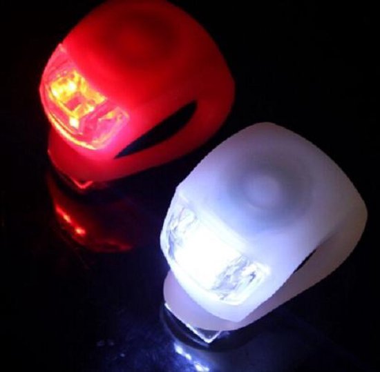 Fietslampjes LED - Set Wit en Rood - Voorlicht en Achterlicht - Inclusief Batterijen - Fietslicht - Lampjes Voor Fiets - Waterproof - 