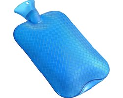 Kufl Blauwe XXL PVC Warmwaterkruik - 3 Liter - Geurloos - Extra Grote Opening - 37 x 22 cm