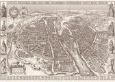 Poster Historische Kaart Parijs - 1618 - Plattegrond - Large 50x70 - Oude Kaart - Frankrijk