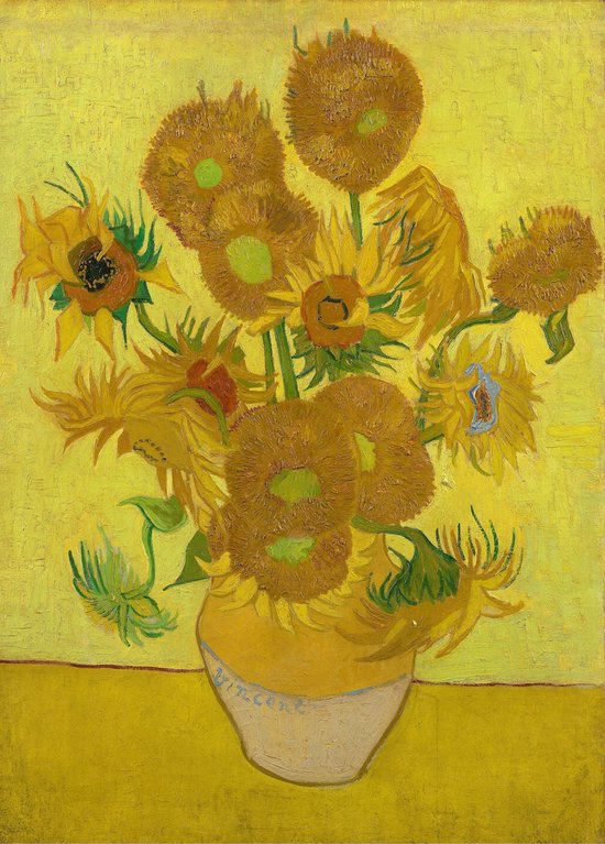 Poster Zonnebloemen Stilleven - Schilderij van Vincent van Gogh - 70x50 cm