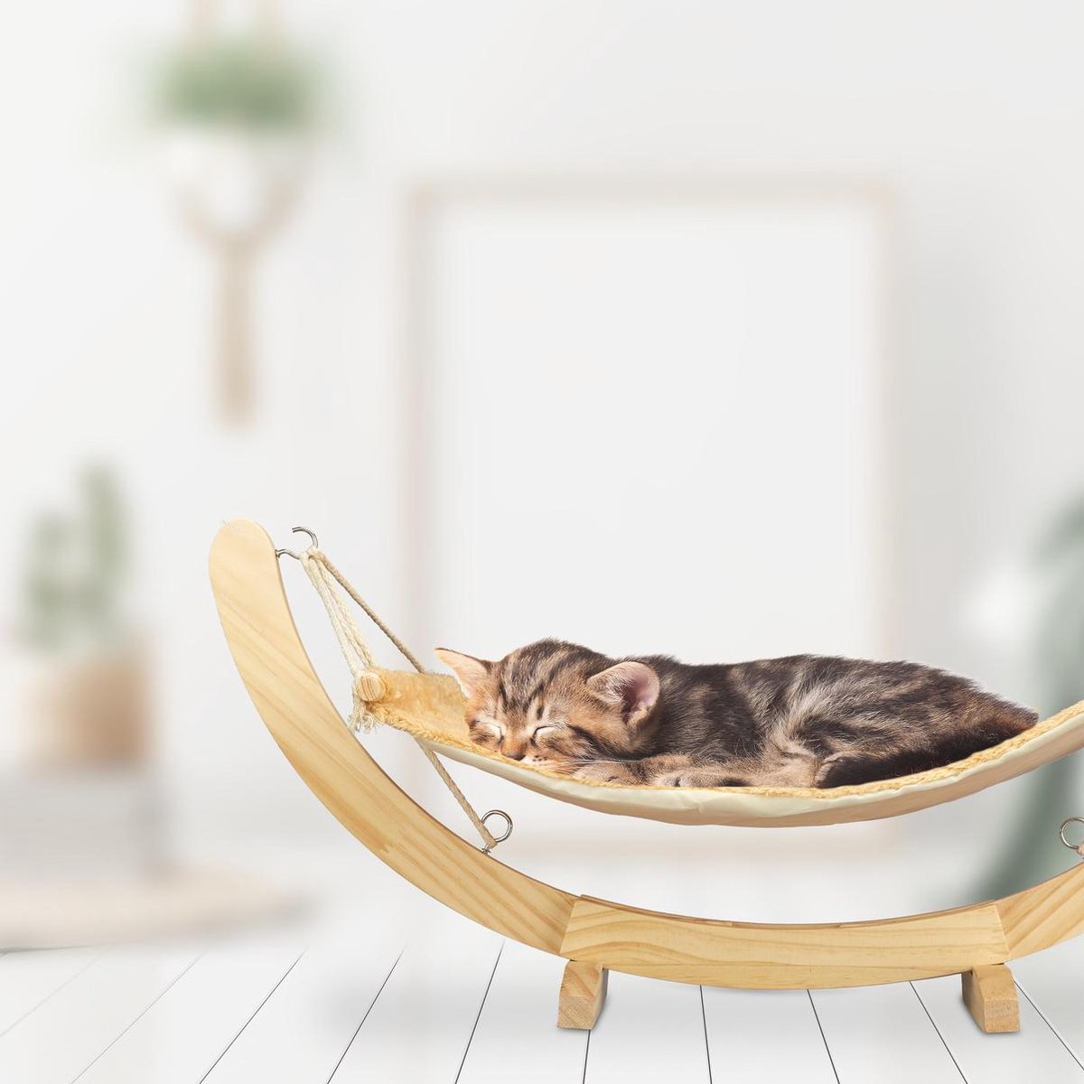 Kat Vensterbank Houten Stevige Hangmat - Kattenhangmat Voor Bij Het