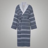 Badstof Hamam Badjas Costa Navy - unisex maat M - dames/heren/unisex - hotelkwaliteit - sauna badjas - luxe badjas - badstof badjas - ochtendjas - duster - dunne badjas - badmantel