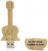 Hout gitaar usb stick bedrukken 16GB