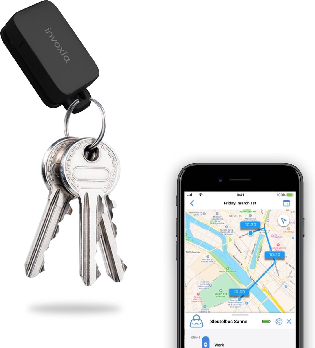 Invoxia Sleutelbos GPS Tracker Tot 1 Maand Batterijduur Track Invoxia Sleutelbos GPS Tracker Tot 1 Maand Batterijduur Track
