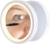Vannons - Make Up Spiegeltje - Zuignap Bevestiging - Make Up spiegel met Verlichting - Scheerspiegel Vergrotend - Zoom - Wit