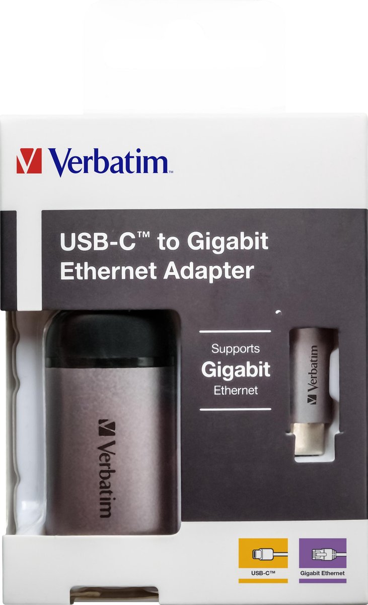 Verbatim USB-C Adapter [1x USB-C stekker - 1x RJ45-bus] 49146