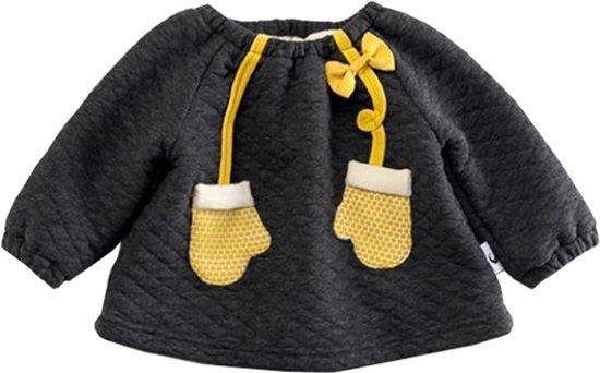 Babycity trui wantjes grijs/geel