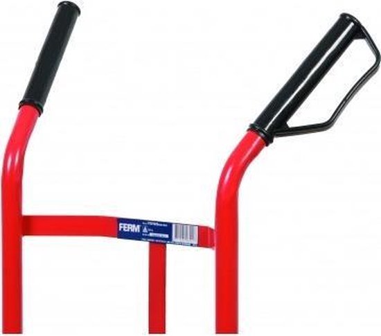 FERM - TTM1028 - Steekwagen - Maximaal draagvermogen - 225kg – Steekplaat - 350x180mm - kogel - Gelagerd - Met - Luchtbanden - Voor - Optimale - Wendbaarheid - 119,5cm hoog - Handvatten met beugel - Rood - Chariot - Trolley -Hand truck - Sackkarre