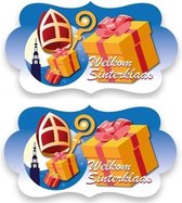 2x Feest bord Welkom Sinterklaas 43 cm - Sint en Piet welkomstborden 2 stuks