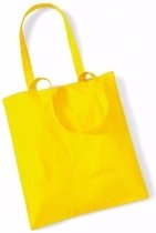 10x Katoenen schoudertasjes geel 42 x 38 cm - 10 liter - Shopper/boodschappen tas - Tote bag - Draagtas