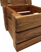 Opslagkrattenset massief gerecycled hout 2-delig (incl. vloerviltjes)