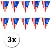 3x Vlaggenlijn USA - Multi
