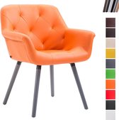 Clp Cassidy Eetkamerstoel - Kunstleer - Oranje - Kleur onderstel : grijs