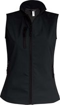 Softshell bodywarmer zwart voor dames - Waterproof/waterdichte sport vesten XL (42/54)