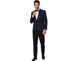 OppoSuits Midnight Blue - Heren Tuxedo Smoking met Vlinderdas - Chique - Blauw - Maat EU 52