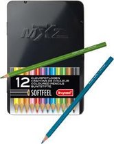 Bruynzeel mXz Blik 12 Triple Soft Feel Kleurpotloden - Zwart