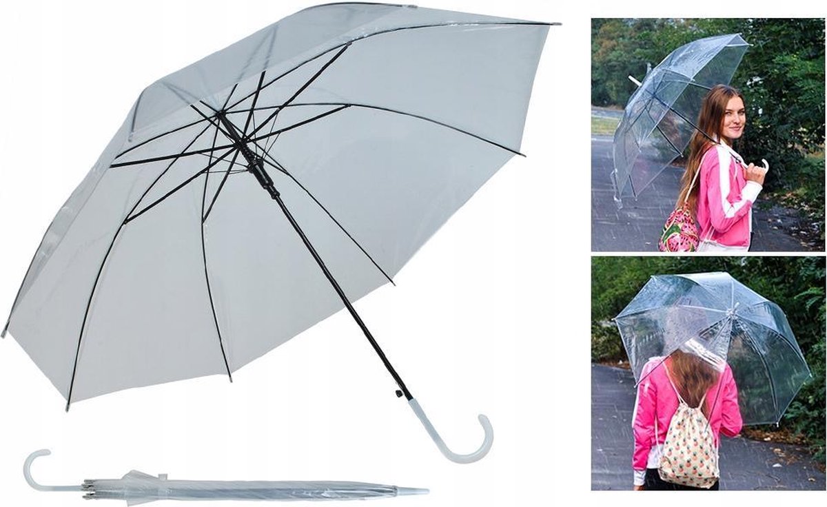 bijwoord Tanzania Aktentas Transparante Mini Paraplu - Automatisch Opende Kinder Paraplu - Doorzichtig  Wit... | bol.com