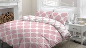 Snoozing Lola - Flanel - Dekbedovertrek - Eenpersoons - 140x200/220 cm + 1 kussensloop 65x65 cm - Roze