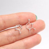 24/7 Jewelry Collection Molecuul Oorbellen - Molecule - Zilver