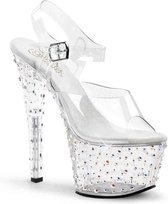 Pleaser Sandaal met enkelband, Paaldans schoenen -39 Shoes- STARDANCE-708 Paaldans schoenen Transparant