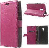 Litchi Wallet Hoesje Motorola Moto X 1st generation roze