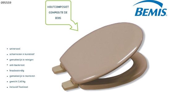 betrouwbaarheid erger maken Grote hoeveelheid Bemis toiletbril beige hout composiet toiletzitting wc bril | bol.com