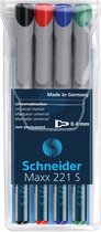 universele marker Schneider Maxx 221 S non-permanent etui a 4 stuks assorti doos met 40 stuks