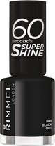 Rimmel - 60 seconds supershine nailpolish - Black Out - Black