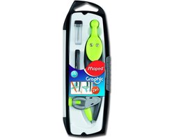 Graphic passer 360° uitwisselbare vulling + adapter set - assorti kleuren