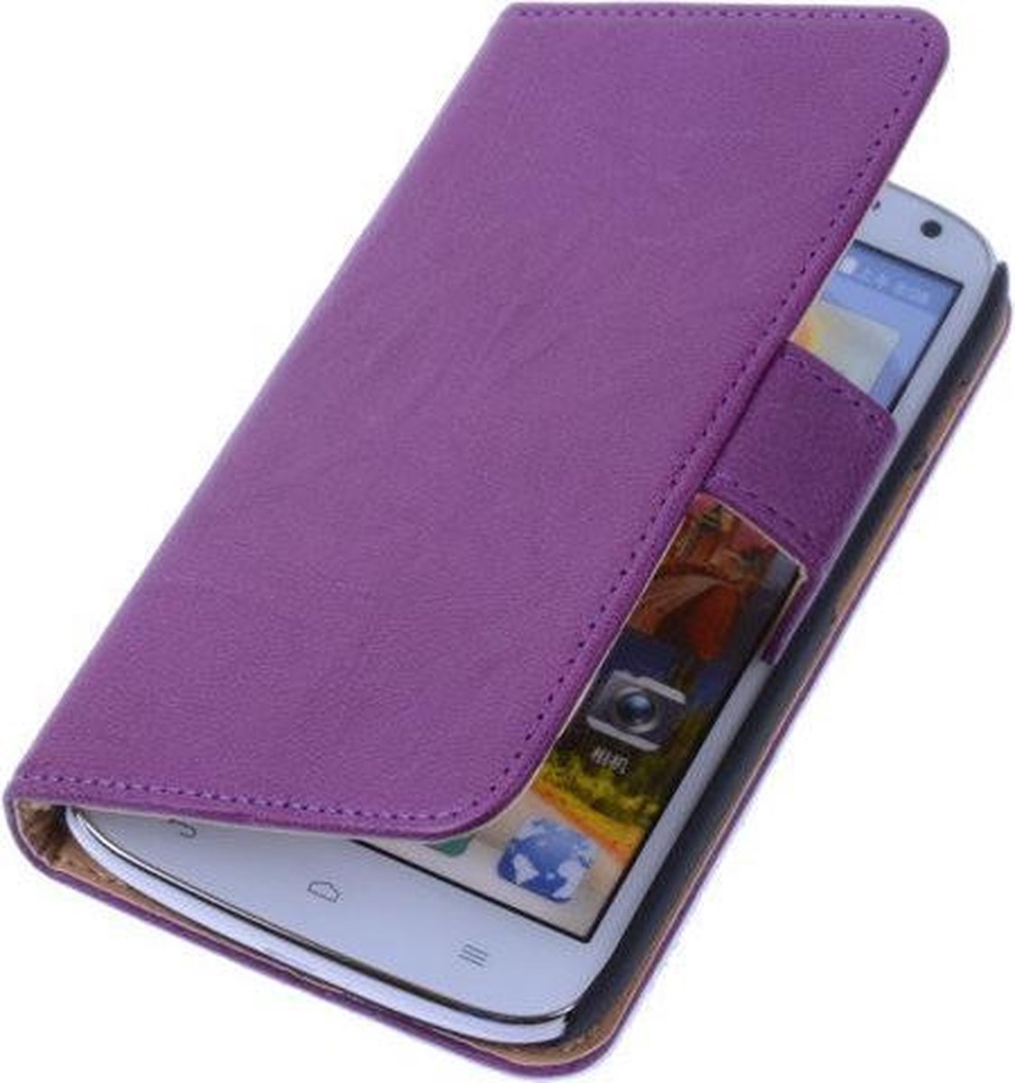 BestCases.nl Polar Echt Lederen Lila Huawei Ascend Y530 Bookstyle Wallet Hoesje