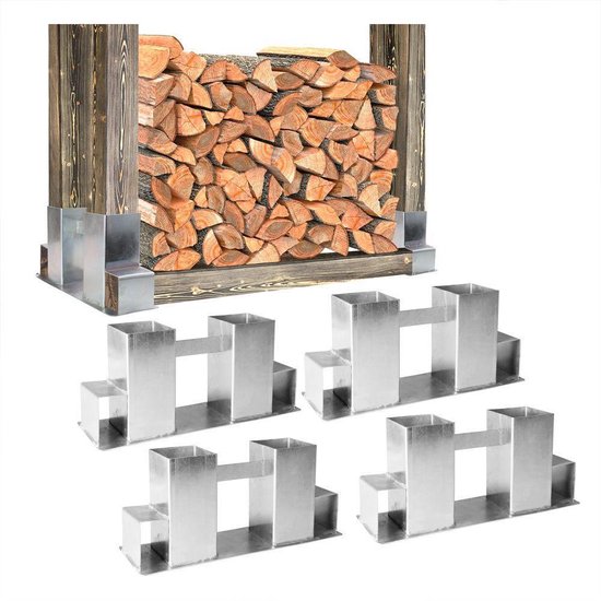 Commotie pariteit Warmte 4x Standaard voor het maken van een brandhout rek | bol.com