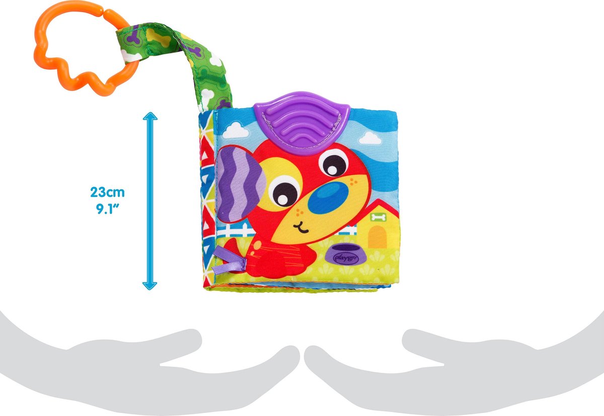 Playgro Activiteitenboekje Boederijdieren - Bijtboekje - Bijtprofiel - Pieper - Baby boek -baby boekje 0-6 maanden - Bijtring - baby boekje met geluid — afbeelding 2