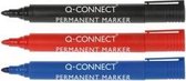 Q-Connect viltstift  permanent rond assorti 4 stuks