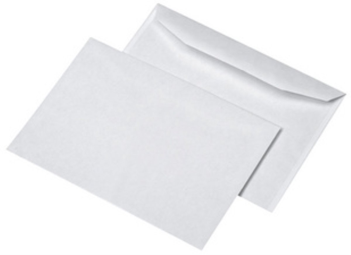 MAILmedia envelop 162x229 mm, 75g/m, gegomd, z. venster, wit, 500 st