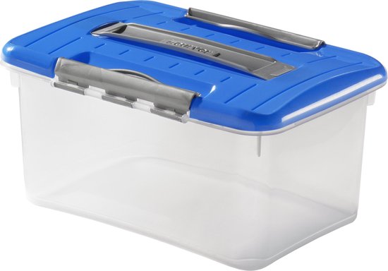 Curver Optima Opbergbox - 5 liter - Kunststof - Transparant / Blauw