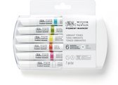 Winsor & Newton Pigment Marker set 6 kleuren Vibrant Tones