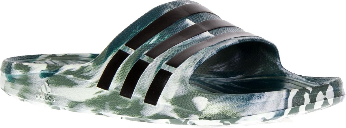 adidas Duramo Slide Zwem Slippers - Maat 46 - Unisex - groen/zwart/wit |  bol.com