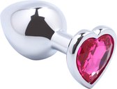 Banoch - Buttplug Coeur Rose Large -Metaal - Hart - Diamant Steen Roze