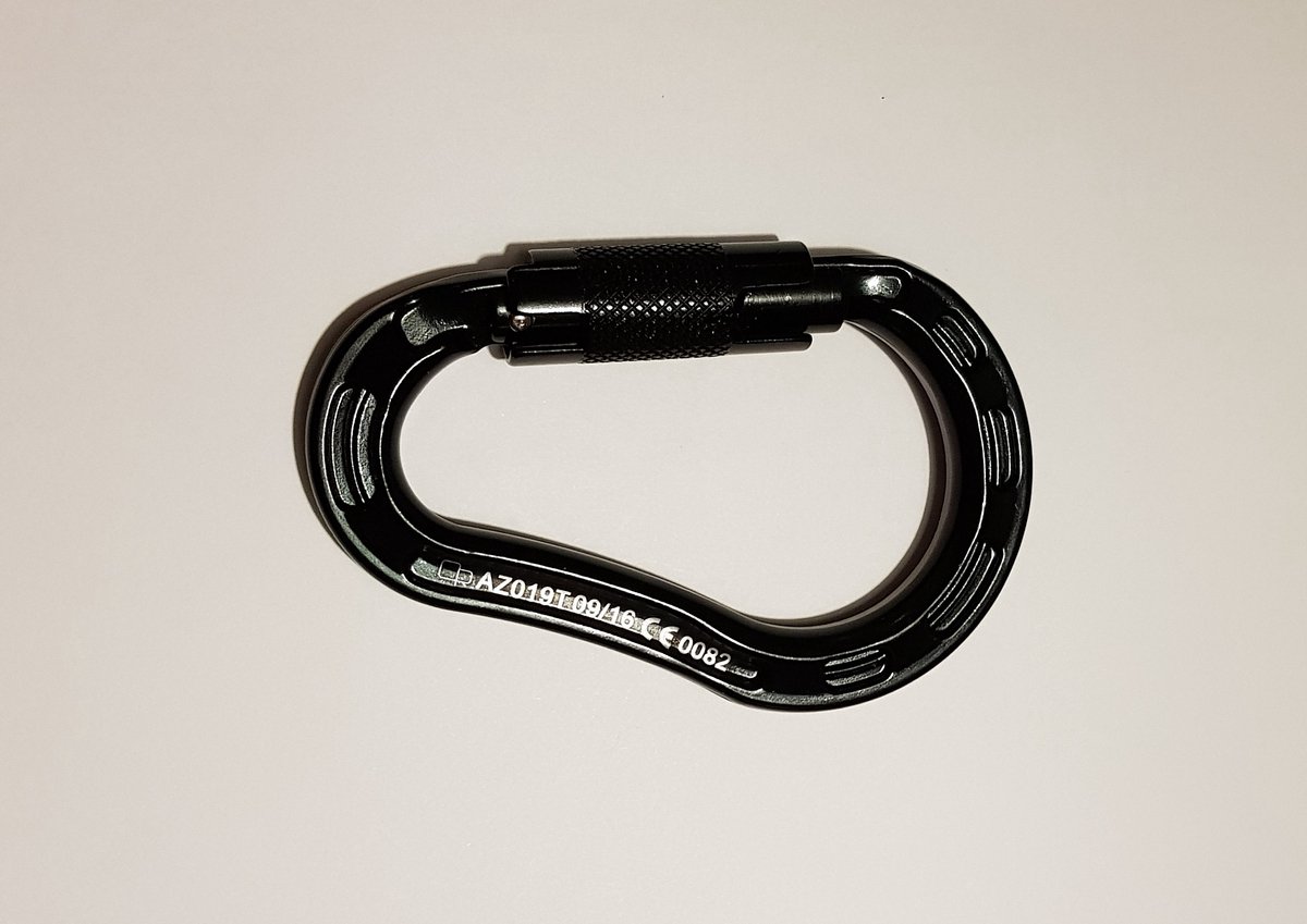 Lanex AZ019T; Aluminium karabijnhaak Triact Lock - zwart