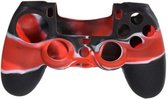 Siliconen bescherming protector geschikt voor Ps4 controller - Cover skin - Beschermhoes - Zwart / Rood