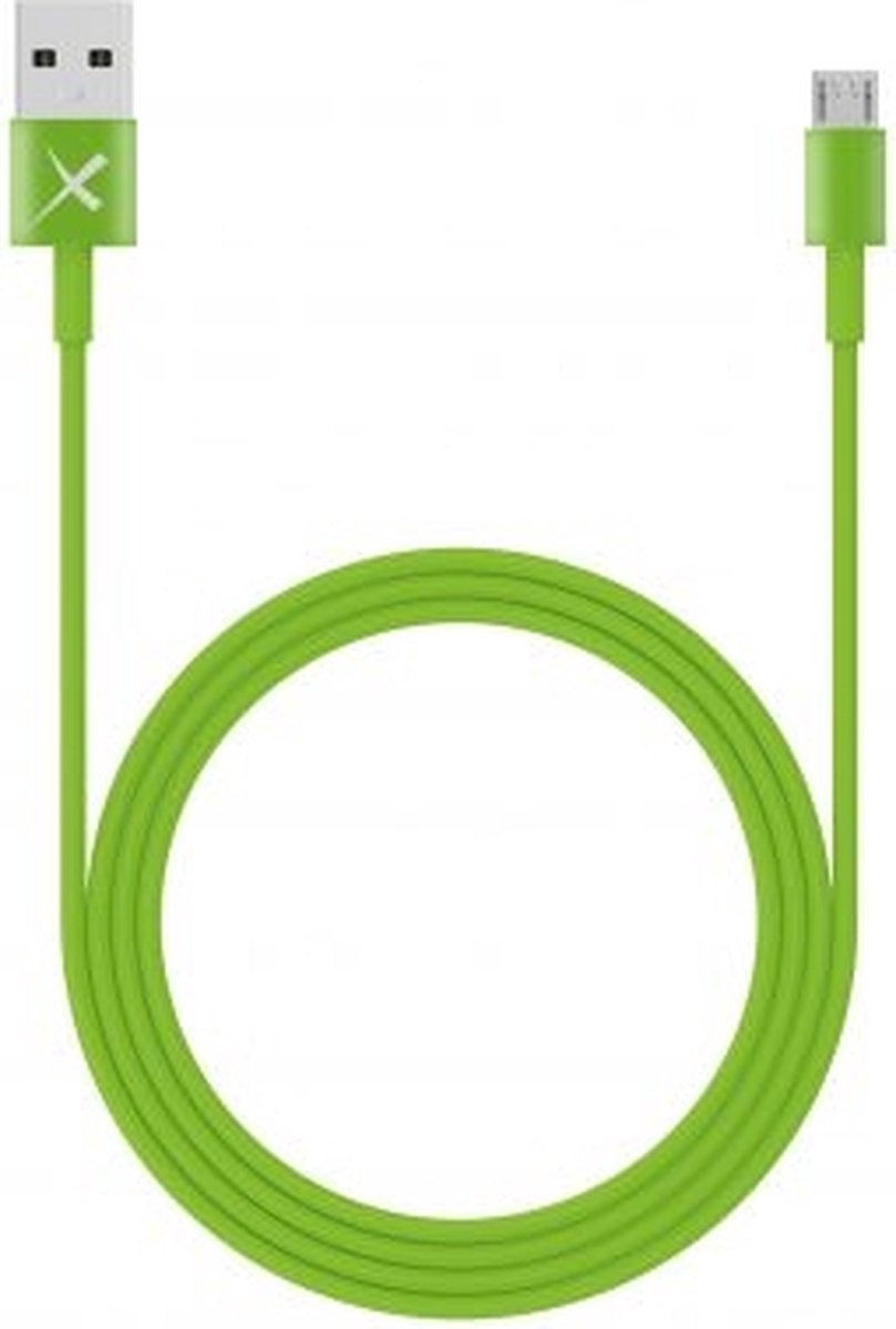 XLayer USB naar Micro-USB kabel - Oplaadkabel 3A voor Micro-USB apparaten - USB 3.0 5 Gb/s - 1 meter - groen