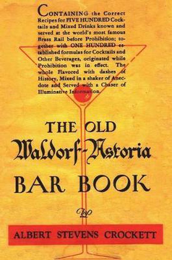 The Old Waldorf Astoria Bar Book 1935 Reprint - cover