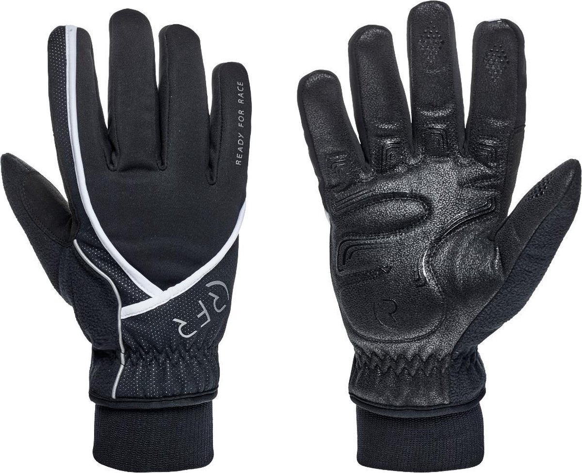 RFR All Season Handschoenen - Fietshandschoenen - Sporthandschoen - Lange vinger handschoenen - Winddicht - Zwart met witte details - Maat S
