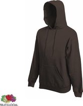 Fruit of the Loom Hoodie - Chocolate - Maat XXL - dubbellaagse capuchon